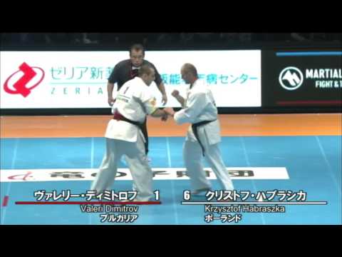 【新極真会】 The 11th World Karate Championship Men 3rd round1 Valeri Dimitrov vs Krzysztof Habraszka