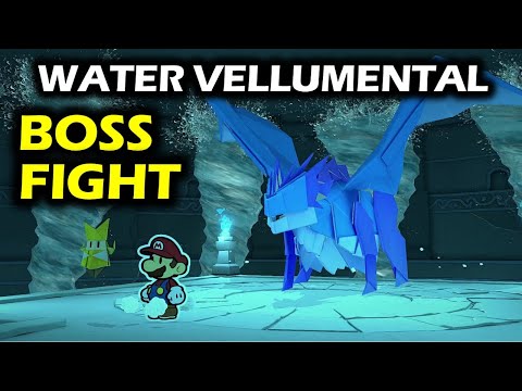 Water Vellumental Boss Fight : Tips & Tricks | Paper Mario the Origami King Walkthrough