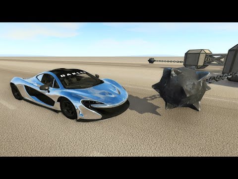 Giant Spinner with Wrecking Balls vs Cars #4 - BeamNG drive