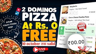 Get 2 dominos pizza in ₹0 (बिल्कुल FREE)🔥🍕| Domino's pizza offer|swiggy loot offer by india waale