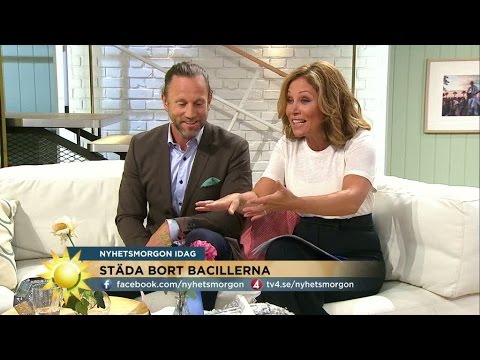 Peter sprutar Tilde i ögat - Nyhetsmorgon (TV4)