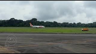 Aeroporto de Parauapebas, em Carajás, o batismo do Boeing 737-800 da Gol.