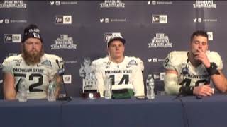 Brian Lewerke, Mike Panasiuk and Kenny Willekes Post Pinstripe Bowl