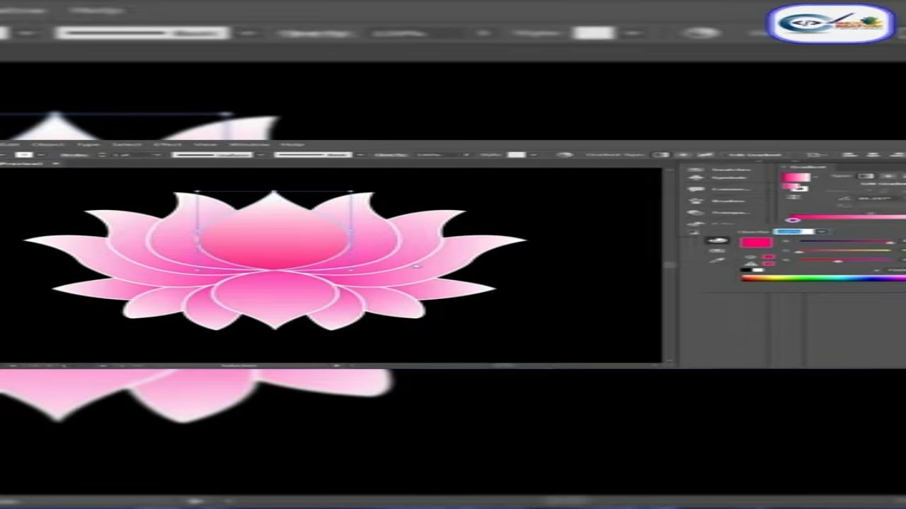 Lotus Flower Design in Illustrator | Flower Logo | Adobe Illustrator #shorts #logodesign #drawing