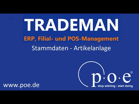 Stammdaten - Artikelanlage || TRADEMAN training