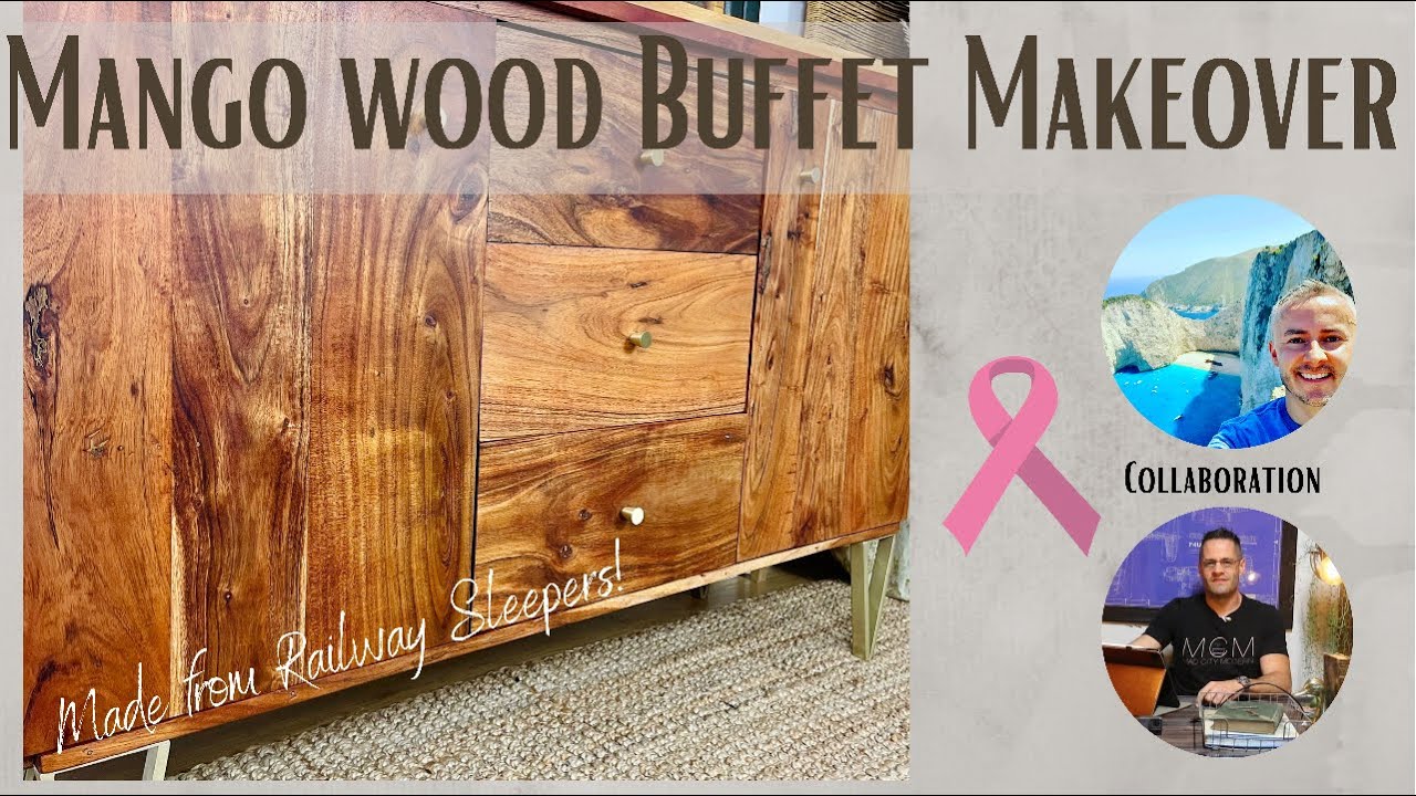 Watch video Mango wood buffet made from railway sleepers gets a modern makeover | Breast cancer awareness colab Now Mango wood buffet made from railway sleepers gets a modern makeover | Breast cancer awareness colab