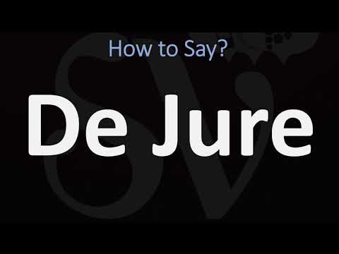 How to Pronounce De Jure? (CORRECTLY)