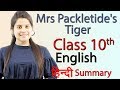 Mrs Packletide S Tiger Chapter 2 Class 10 English Literature Reader