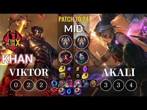 FPX Khan Viktor vs Akali Mid - KR Patch 10.24