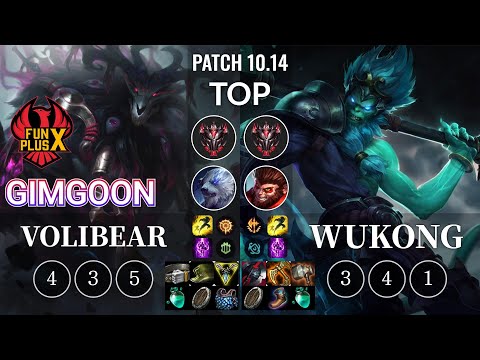 FPX GimGoon Volibear vs Wukong Top - KR Patch 10.14