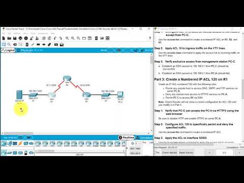 4.1.2.5 Packet Tracer - Configure IP ACLs to Mitigate Attacks (fast version)