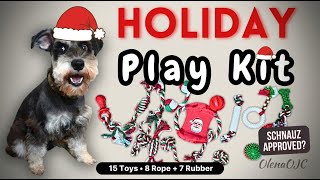 Miniature Schnauzer Reacts to 15 New Christmas Toys