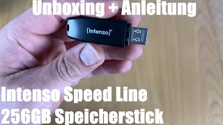 Intenso Speed Line 256GB Speicherstick USB 3.0 schwarz Unboxing und Anleitung
