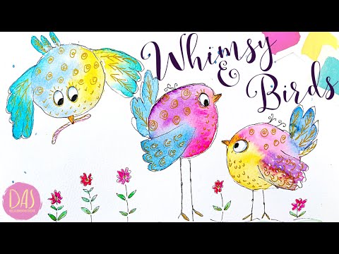 How to Paint Cute Colorful Birds for Beginners | Easy Tutorial to Master Loose Watercolor Painting