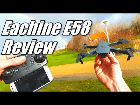 Eachine E58 Wifi FPV Drone DJI Mavic Clone Unboxing Review and Test Flight with Phone UFO App
