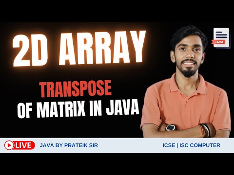 Double Dimensional Array 2d Array Computer Class 11 12 Isc Icse Java