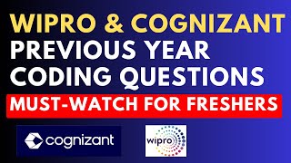Download the video "Wipro & Cognizant Previous Year Coding Questions | Must-Watch for Freshers"