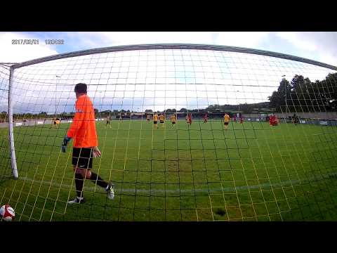 Liam Adams scores for Stamford AFC in the 3-1 defeat at Loughborough