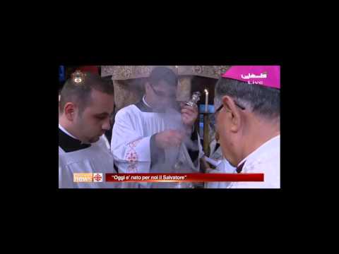 Decobel firma i tessuti della grotta Nativita Betlemme