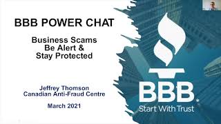 BBB POWER CHAT: Business Scams - Be Alert & Stay Protected