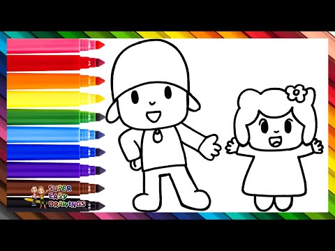 Draw and Color Pocoyo and His Little Sister, Bea 👶👧 Drawings for Kids