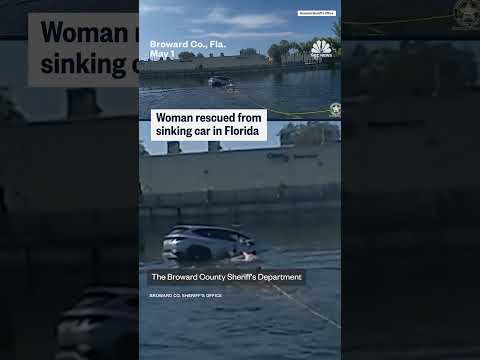 Woman rescued from sinking car in Florida