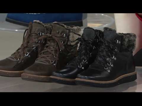Clarks Artisan Leather Lace-up Boots with Faux Fur - Glick Claremont on QVC