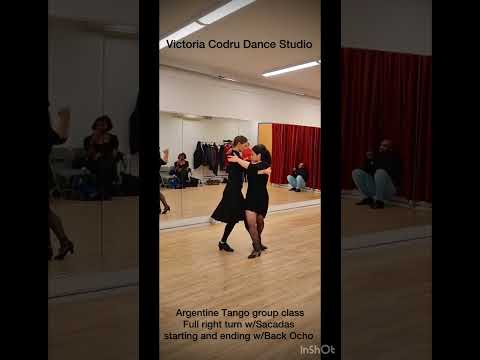 Argentine Tango group class | Intermediate level | Full right turn w/Sacadas #nyc #tango  #saturday