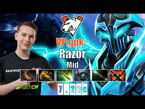Razor Mid | VP.gpk~ | GPK HARD PRACTICING FOR SINGAPORE MAJOR | 7.28c Gameplay Highlights