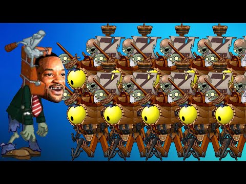 Brick Head Will Zombie vs 10 Freakin' Zomboss | PvZ2 MOD