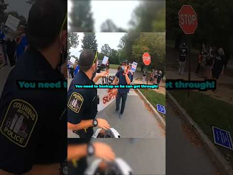 Protesters try to stop biker in the middle of the road 😱 @675kane
