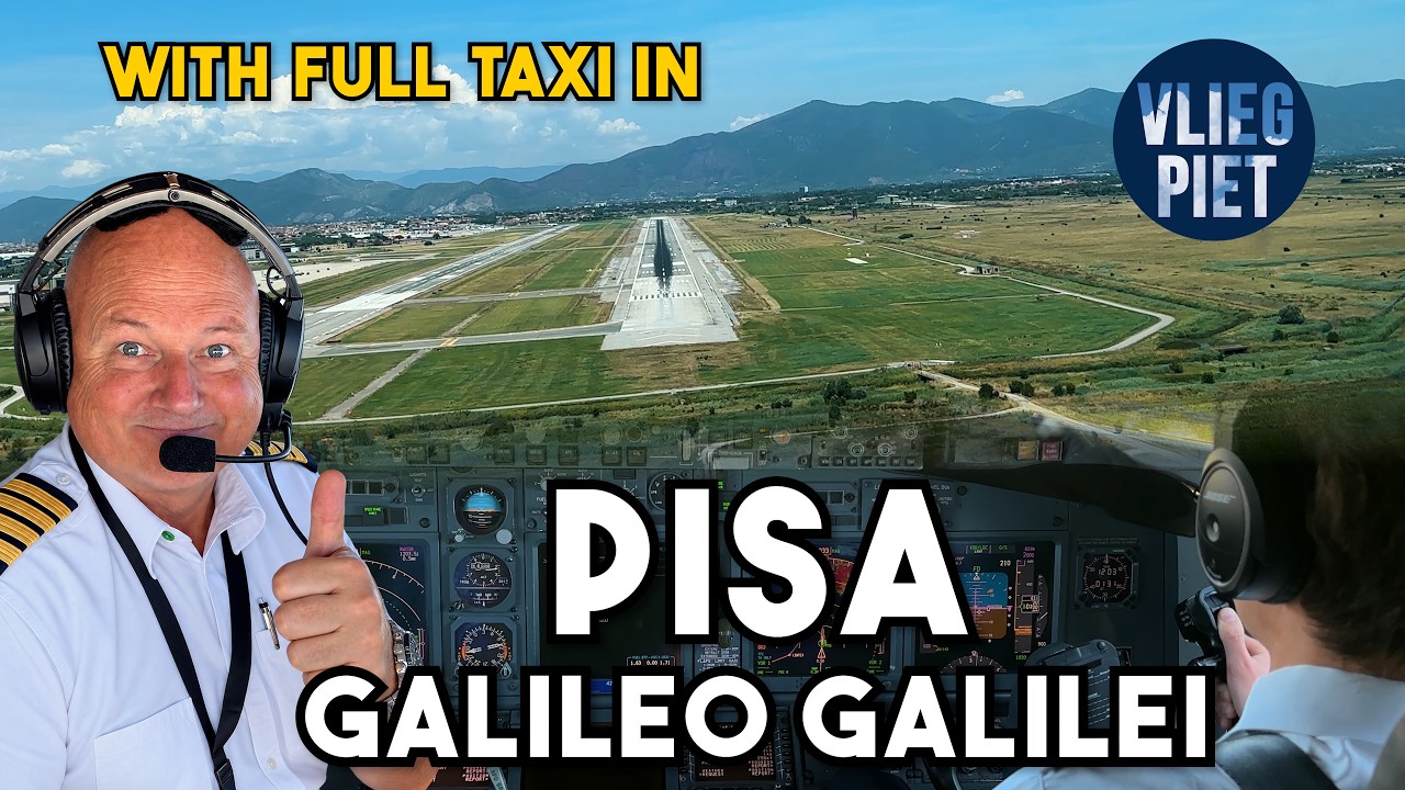 Boeing 737 Landing in Pisa | High on Approach & Tailwind on Final | Full taxi in | Cockpit View