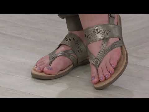 Earth Origins Leather Thongs Sandals - Belle Becky on QVC