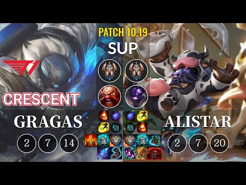 T1 Crescent Gragas vs Alistar Sup - KR Patch 10.19