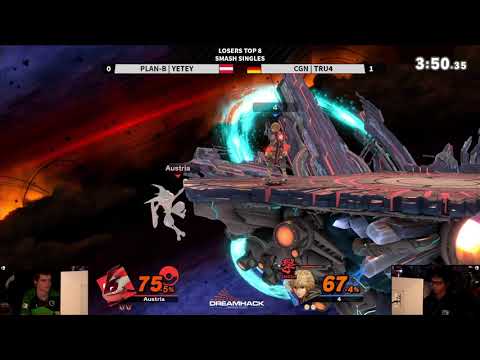 DHDE20 - plan-B | Yetey (Pichu, Roy, Hero) Vs. CGN | Tru4 (Shulk) - Losers Top 8 - Smash Singles