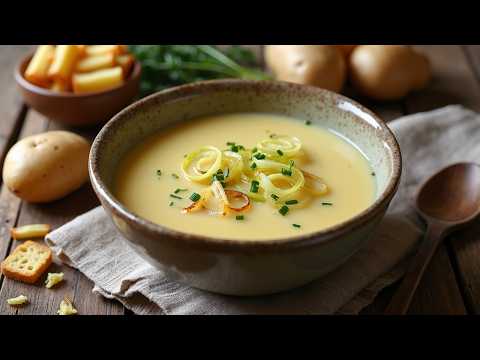 This potato and leek soup heals my stomach like medicine! Simple and delicious