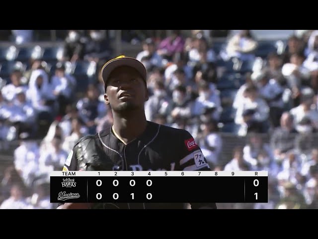 【4回裏】上々の先発デビュー!! ホークス・モイネロ 4回を3安打1失点に抑える好投!! 2024年3月10日 千葉ロッテマリーンズ 対 福岡ソフトバンクホークス