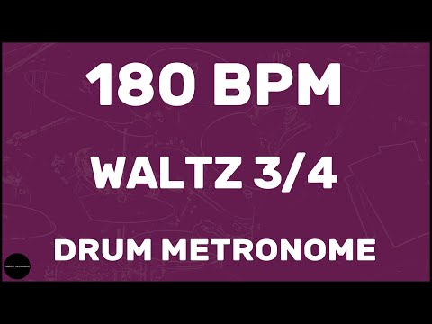 Waltz 3/4 | Drum Metronome Loop | 180 BPM