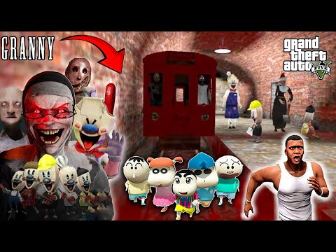 Franklin Saving Shinchan and His Friends From Granny & Grandpa and Evil nun or Ice Cream Man House !