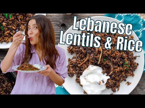 Crazy delicious Mujadara! Lentils and Rice with Crispy Onions!