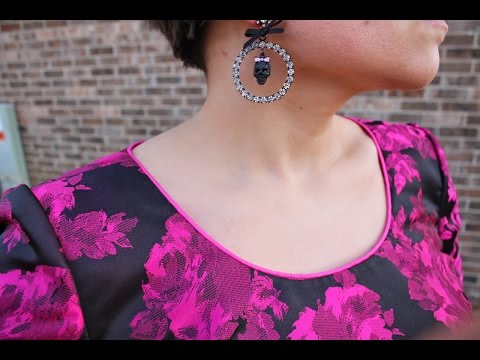 How to sew a readymade piping to a neckline | designing a piping neckline