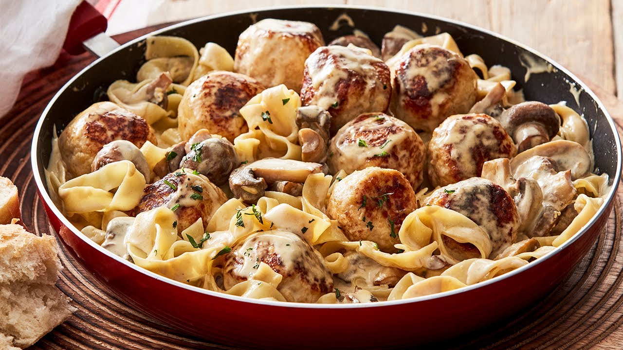 Chicken Meatballs in a Creamy Mushroom Sauce Recipe | myfoodbook | Easy ...