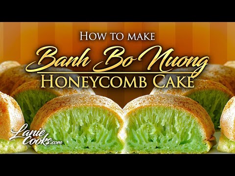 How to make Banh Bo Nuong "Pandan Honeycomb Cake" with Lanie Cooks