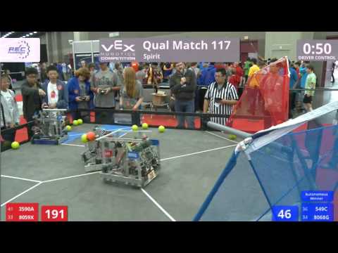VEX Worlds 2016 - VRC Middle School - Spirit - Qual 117 (3590A 8059X) 177 vs 155 (549C 8068G)
