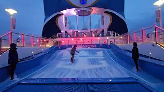 Stand Up Surfing 4 on the Flowrider on Ovation of the Seas cruise 05/2025