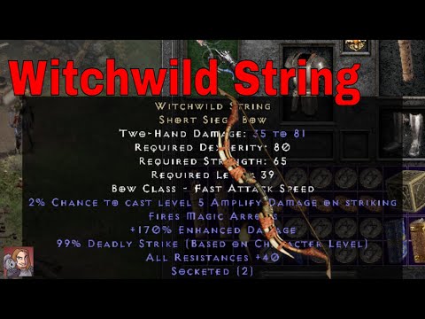 D2R Unique Items - Witchwild String (Short Siege Bow)