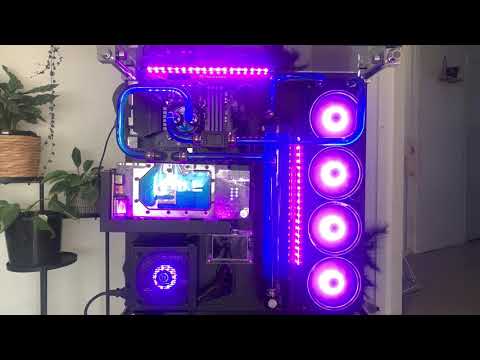 Thermaltake Core P5 Custom Loop Gaming PC Build Montage (Bluey)