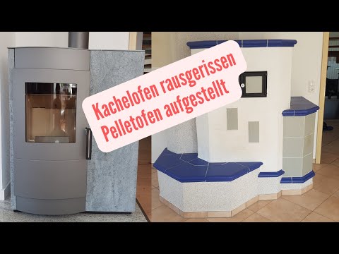 Pelletofen RIKA INDUO 2 aufgebaut nachdem der alte Kachelofen rausgerissen wurde