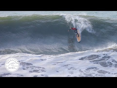 Longboarders rip sick waves in competition at Espinho