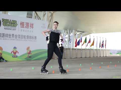 2017 Roller Games，Senior Women Classic Slalom 7th，Ksenia Dubinchik，Russia 成女花桩 7th 俄罗斯